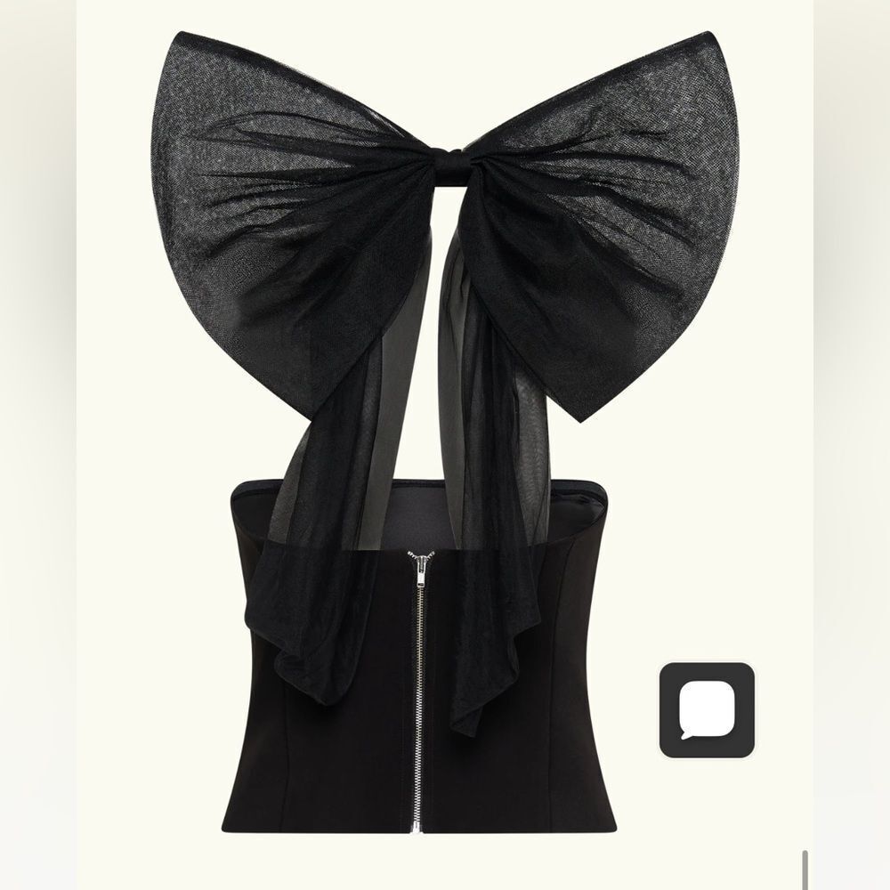 Meshki Black Halter Top with Bow Detail - Picture 4 of 5